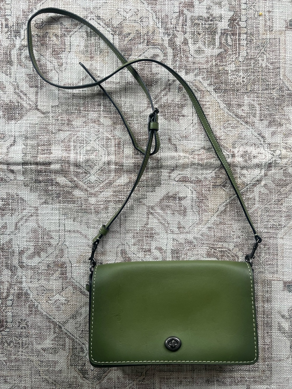 Coach Glovetanned Leather Dinky 1941 Olive Green Leather Crossbody Bag